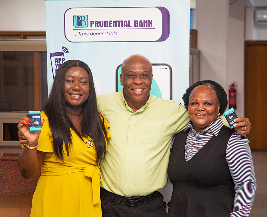 A happy customer showing off his chocolates